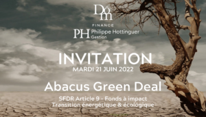 Evenement : Lancement du fonds Abacus Green Deal